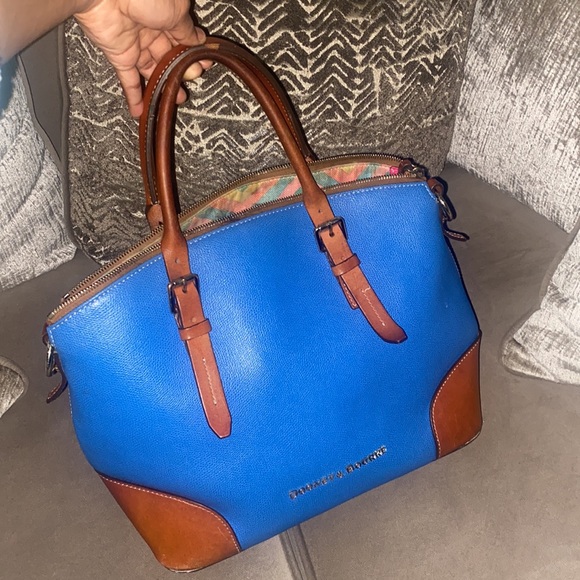Dooney & Bourke Blue Claremont Domed Crossbody Satchel Bag - Picture 3 of 7